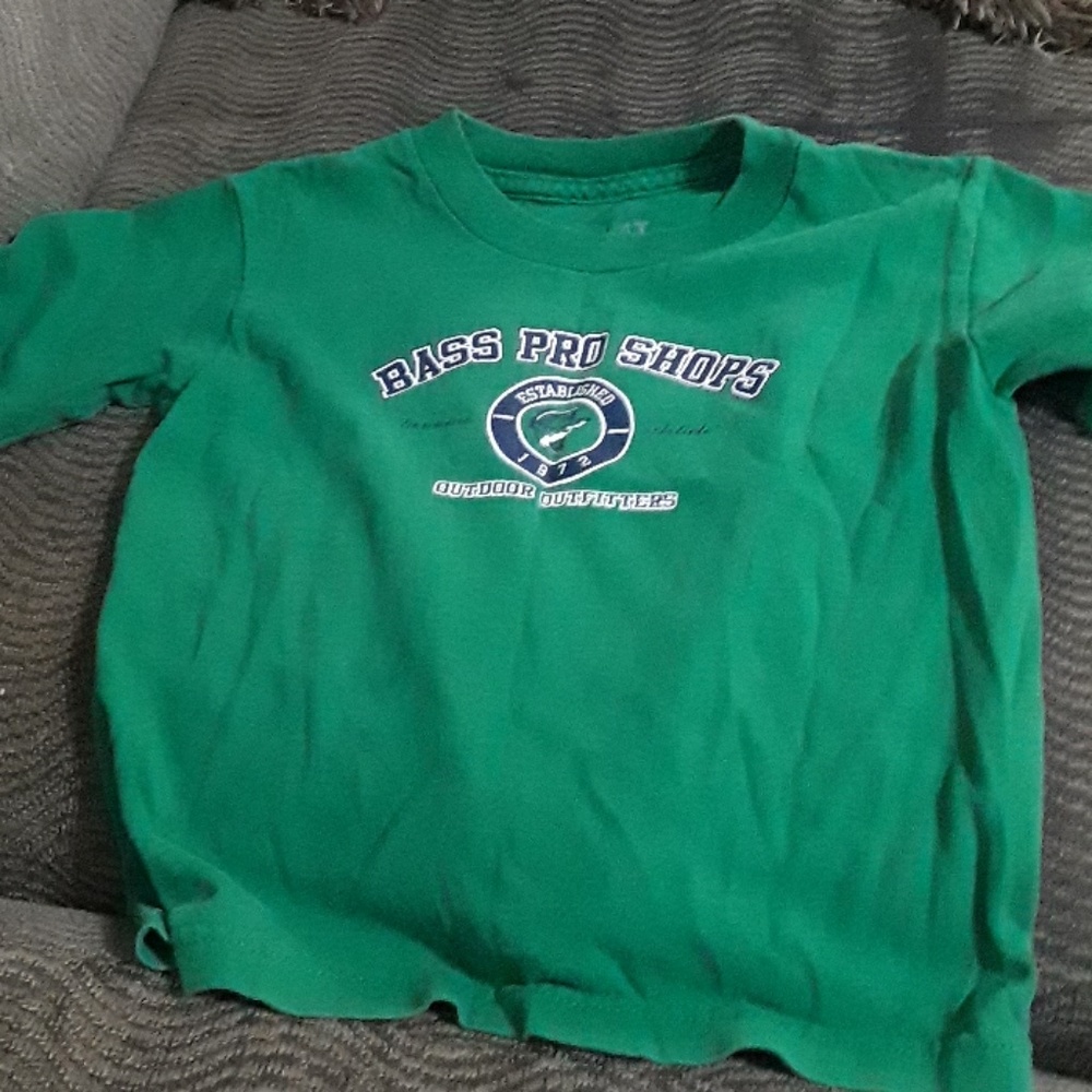 Bass Pro shirt and a children's place shirt